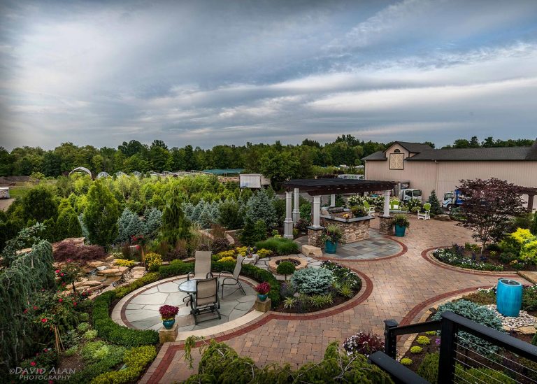 aerial view of outdoor landscape design by The Bremec Group